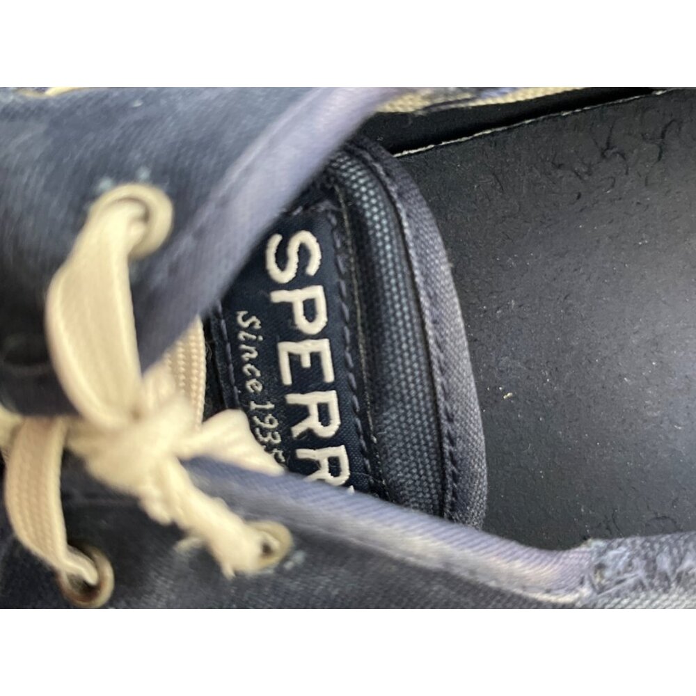 Sperry Mens Blue Canvas Boat Shoes Nautical Style Comfortable & Durable - Picture 7 of 8